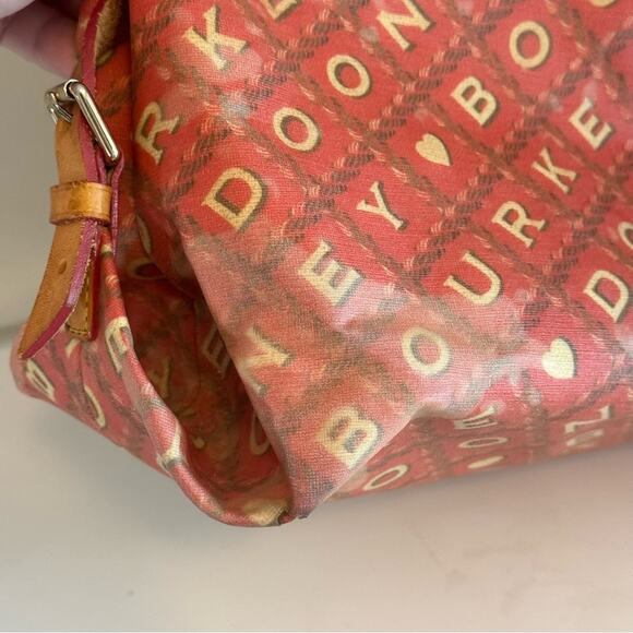 Dooney & Bourke Red Heart Logo Canvas Hobo Shoulder Bag – Vintage Valentine’s - Picture 7 of 16